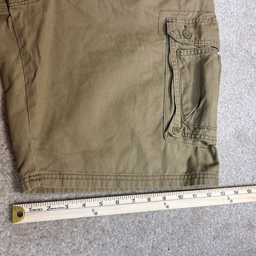 Y2K Lee Cargo Shorts Mens Khaki Cotton Skater Grunge Chunky Punk Baggy Size 40 - Picture 5 of 6